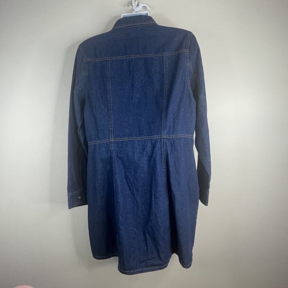 Frye Heritage Denim Dress Womens XXL Blue Jean Button Up Cowgirl Western Casual - Picture 9 of 12